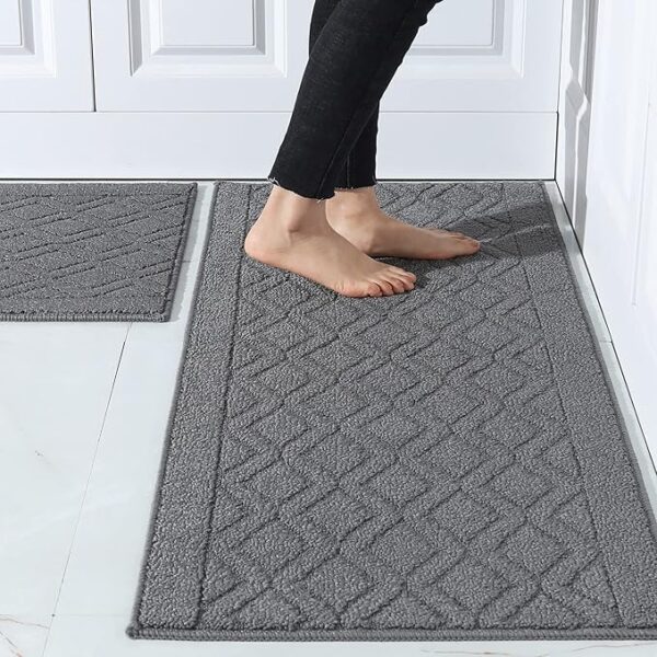 COSY HOMEER 48x20 Inch/30X20 Inch Kitchen Rug Mats Made of 100%