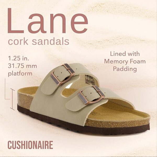 CUSHIONAIRE Lane Cork Footbed Sandals for Women - Image 3