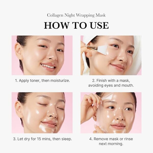 medicube Collagen Overnight Wrapping Peel Off Facial Mask Pack - Elasticity & Hydration Care, - Image 2