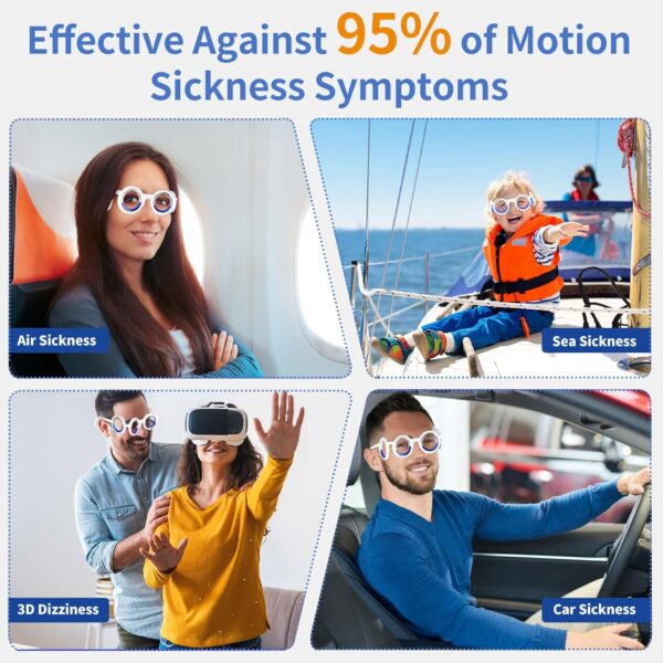 Hion Motion Sickness Glasses, Car Sickness Glasses,Relieve Carsickness Airsickness Seasickness Glasses,Anti Nausea Vertigo Glasses, No Lens Liquid Glasses for Adults or Kids - Image 3