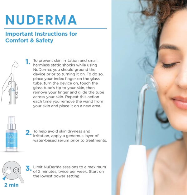 NuDerma Handheld Skin Therapy Wand Machine w/Neon – Anti-Aging - Skin Tightening - Wrinkle Reducing - Dark Circles – Clarifying - Hair & Scalp Stimulator - Image 4