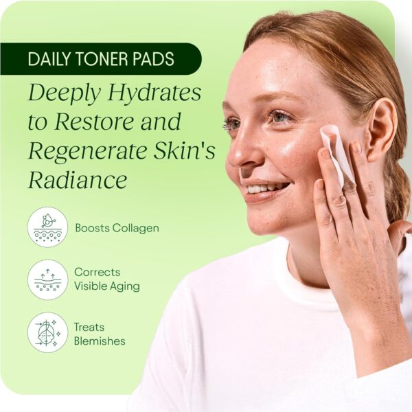 Korean Skincare Anti-Aging, Dark Spot & Wrinkle Minimizing Toner Pads - Hydrating with Snail Mucin, Centella Asiatica, Niacinamide, Peptides - for Acne Marks & Hyperpigmentation - 100 Count - Image 2