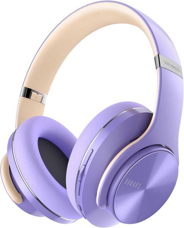 DOQAUS Bluetooth Headphones Over Ear, 90 Hours Playtime Wireless Headphone with 3 EQ Modes, Noise Isolating HiFi Stereo with Deep Bass, Microphone, Soft Earpads for Cellphone/PC